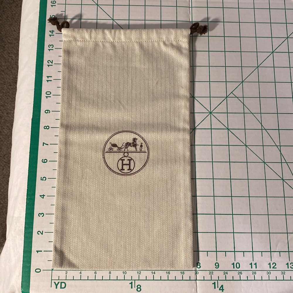 Authentic Hermes Herringbone Drawstring Dust Bag - image 2